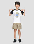 Character Minions Raglan Print Kaos Anak Laki-laki