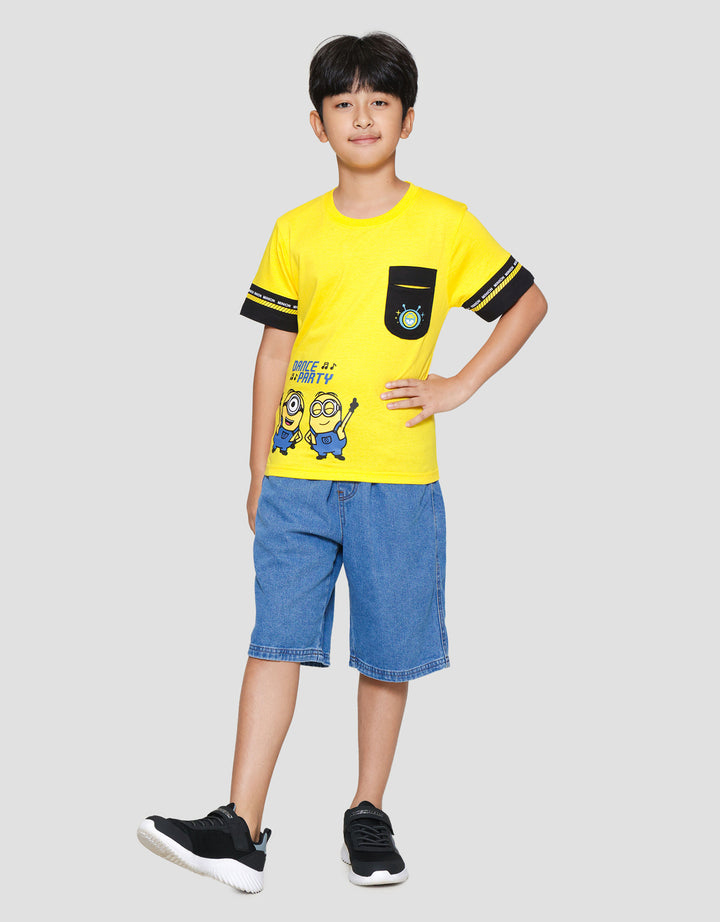 Character Minions Dance Lis Lgn Print Kaos Anak Laki-laki