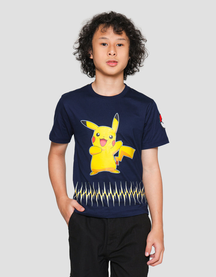 Character Pokemon Smile Logo Kaos Lengan Pendek Anak Laki-laki