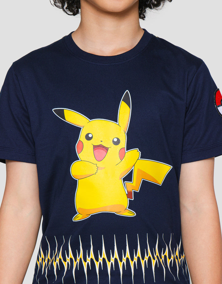 Character Pokemon Smile Logo Kaos Lengan Pendek Anak Laki-laki