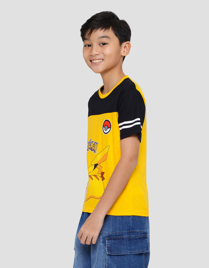 Character Pokemon Pikachu Cut Sewn  Kaos Lengan Pendek Anak Laki-laki