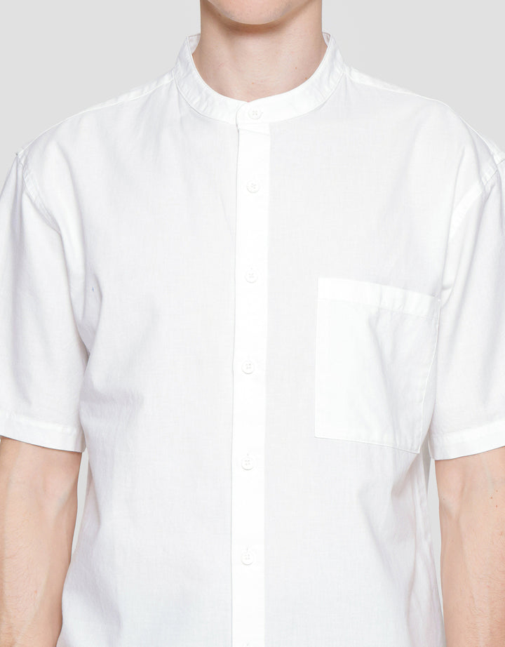 Nevada Solid Slub Kemeja Koko Lengan Pendek Pria