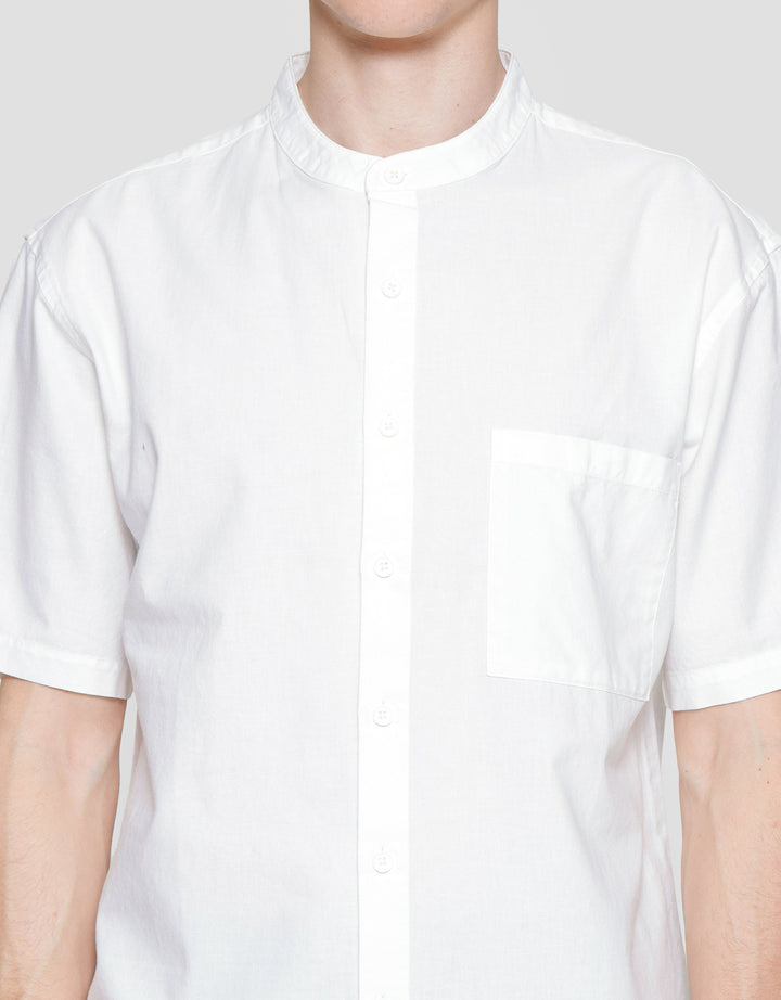 Nevada Solid Slub Kemeja Koko Lengan Pendek Pria