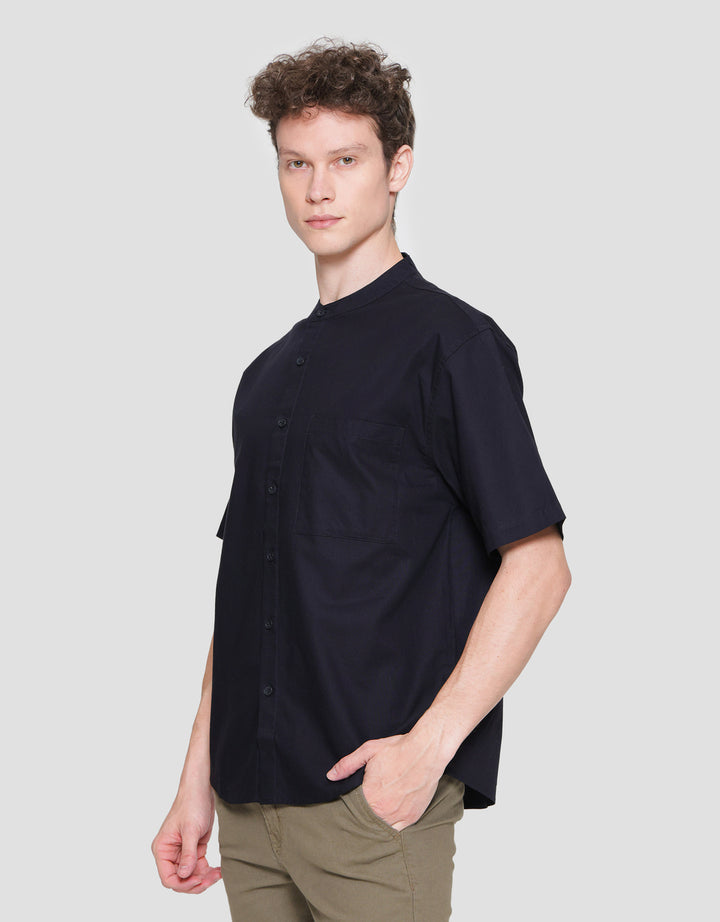 Nevada Solid Slub Kemeja Koko Lengan Pendek Pria