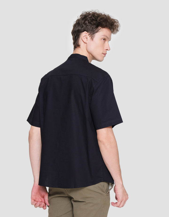 Nevada Solid Slub Kemeja Koko Lengan Pendek Pria