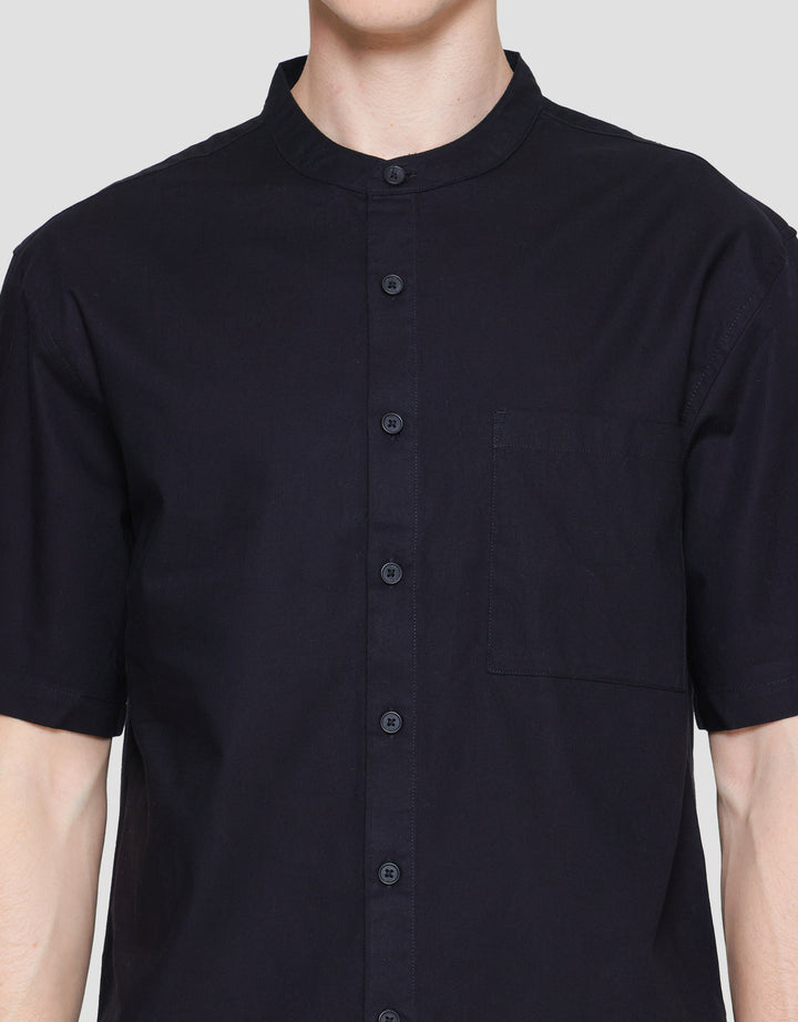 Nevada Solid Slub Kemeja Koko Lengan Pendek Pria