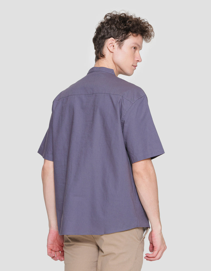 Nevada Solid Slub Kemeja Koko Lengan Pendek Pria