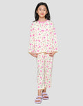 Nevada Print Bunny Flower Piyama Set Anak Perempuan