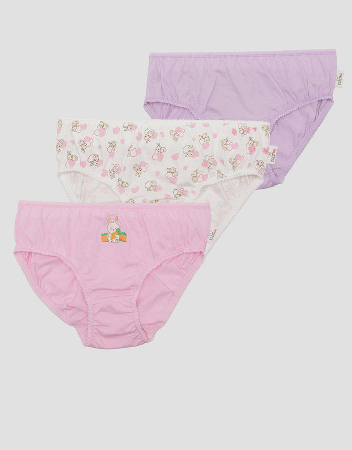 Kidz Too Pack Of 3 Love Bunny Girls Panties