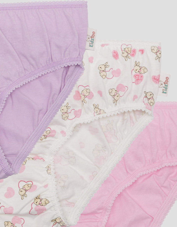 Kidz Too Pack Of 3 Love Bunny Girls Panties