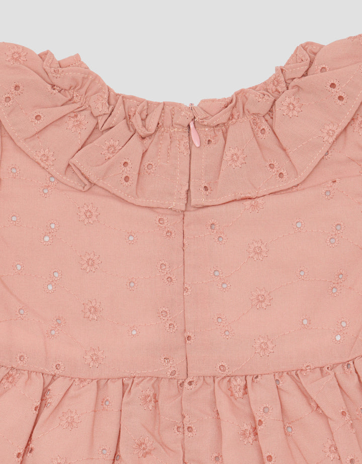 Pipiniko Tekstur Embro Flower Midi Dress Anak Perempuan