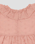Pipiniko Texture Embro Flower Midi Dress for Girls