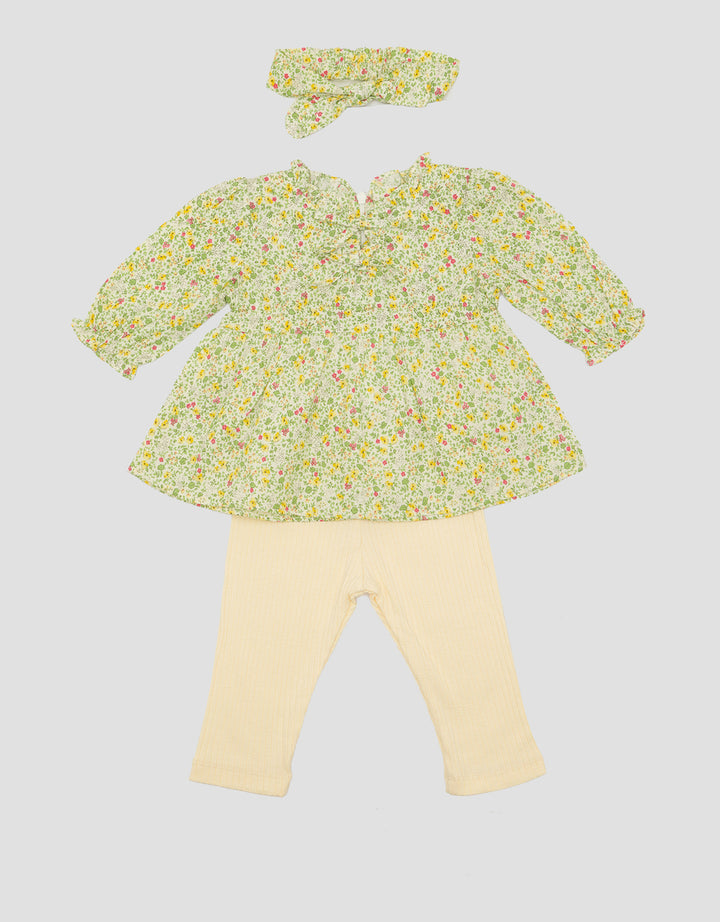 Little M Flower Drop Set Pakaian Anak Perempuan