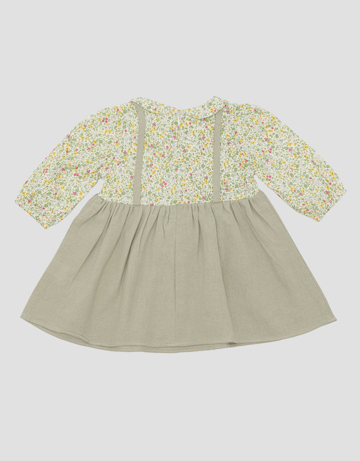 Little M Floral Overall Dress for Girls