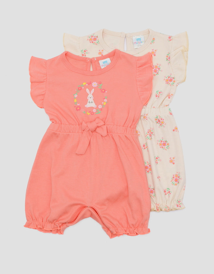 Pipiniko Multipack Romper Flower Bunny Jumpsuit Bayi Perempuan