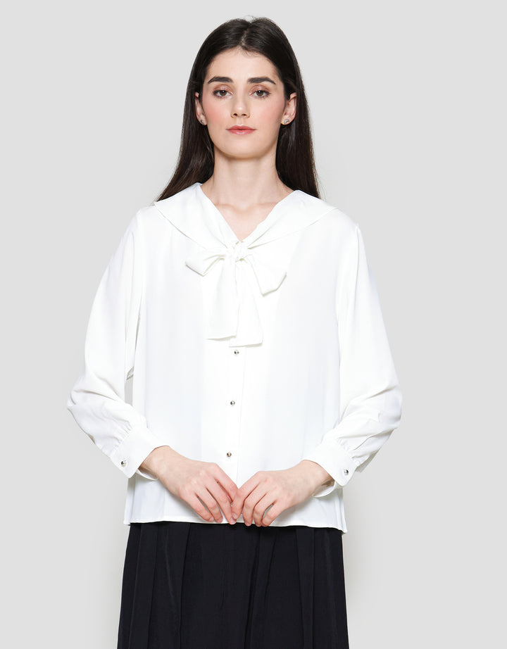Connexion Sailor Ribbon Blouse Lengan Panjang Wanita
