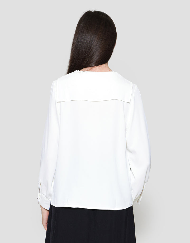 Connexion Sailor Ribbon Blouse Lengan Panjang Wanita