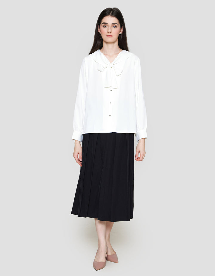 Connexion Sailor Ribbon Blouse Lengan Panjang Wanita