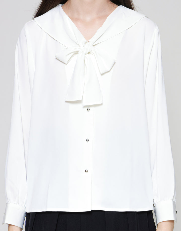 Connexion Sailor Ribbon Blouse Lengan Panjang Wanita