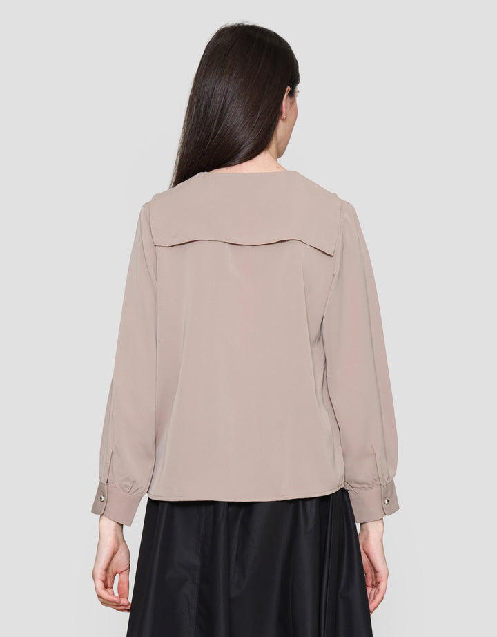 Connexion Sailor Ribbon Blouse Lengan Panjang Wanita