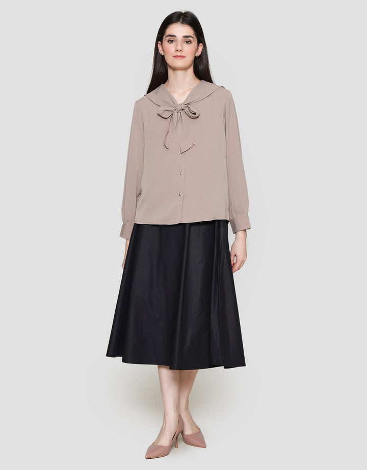 Connexion Sailor Ribbon Blouse Lengan Panjang Wanita