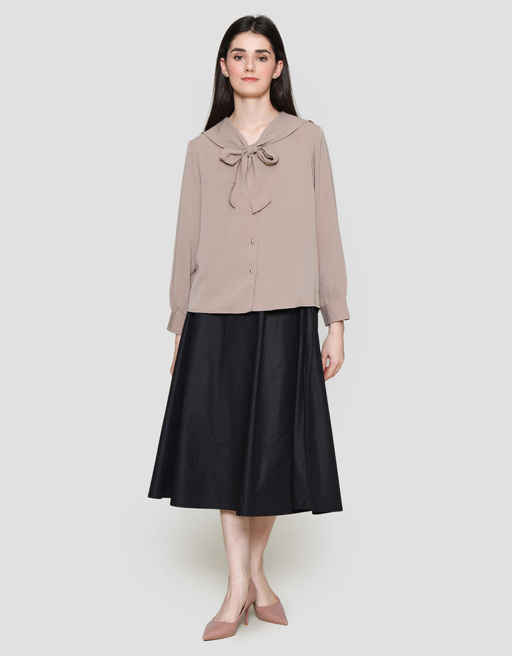 Connexion Sailor Ribbon Blouse Lengan Panjang Wanita