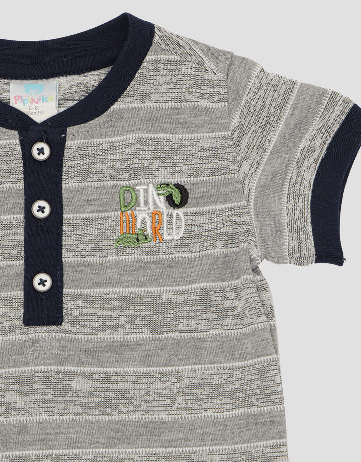 Pipiniko Stripe Corak Kaos Anak Laki-laki