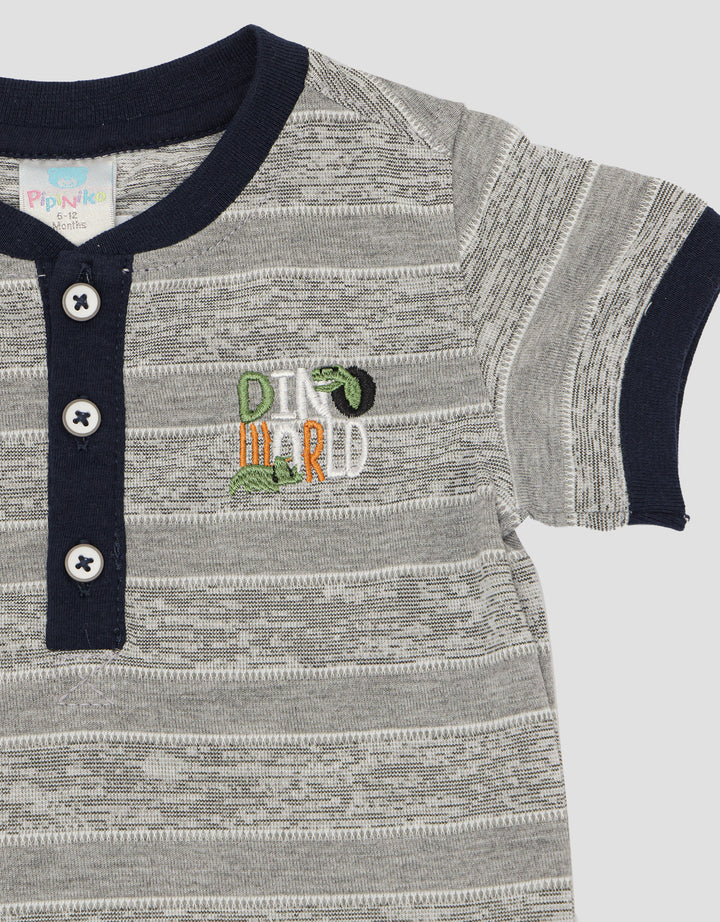 Pipiniko Stripe Corak Kaos Anak Laki-laki