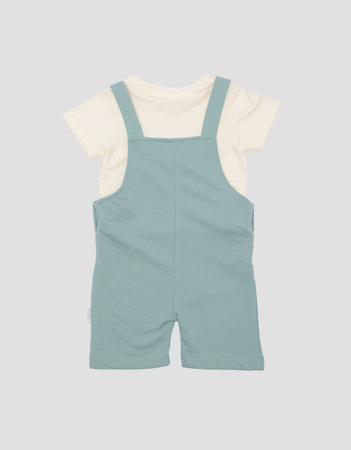Pipiniko Overall 2 Dino Jumpsuit Set Bayi Laki-Laki