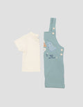 Pipiniko Overall 2 Dino Jumpsuit Set Bayi Laki-Laki