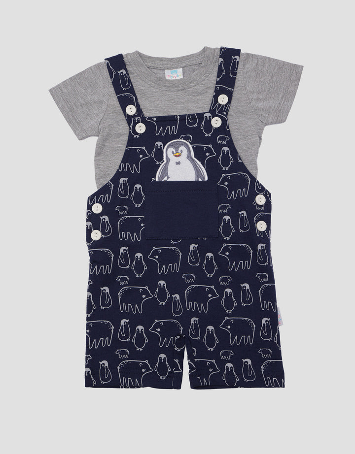 Pipiniko Overall Penguin Pocket Jumpsuit Boys