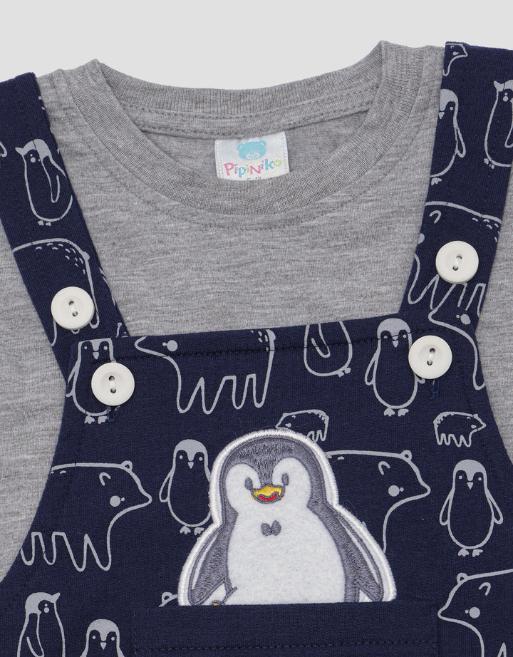 Pipiniko Overall Penguin Pocket Jumpsuit Boys