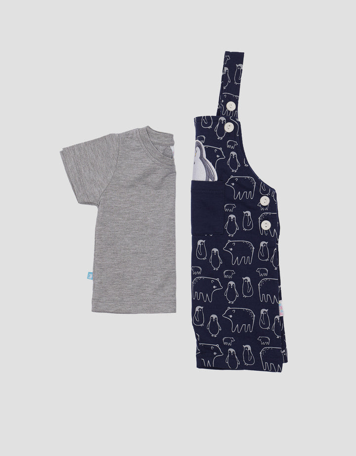 Pipiniko Overall Penguin Pocket Jumpsuit Boys