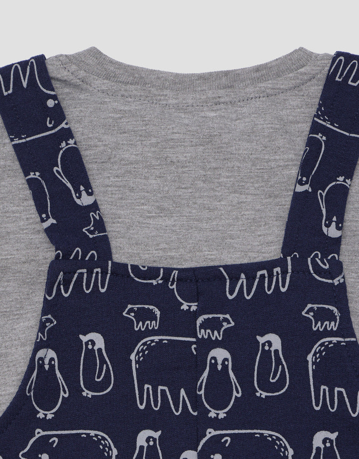Pipiniko Overall Penguin Pocket Jumpsuit Boys