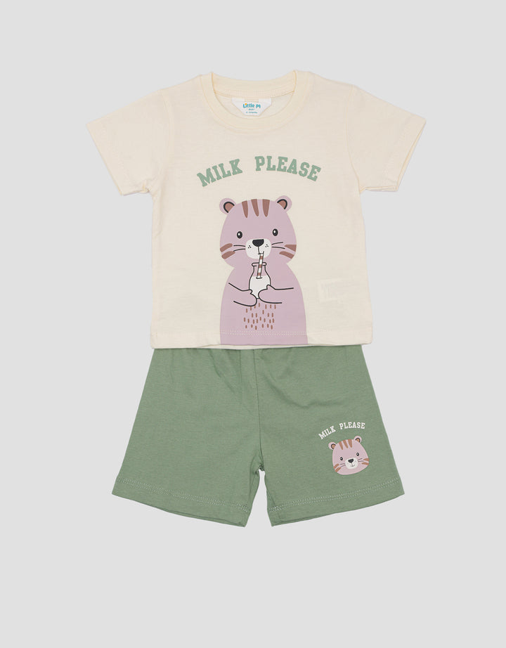 Little M Jersey Milk Please Boys Clothes Set