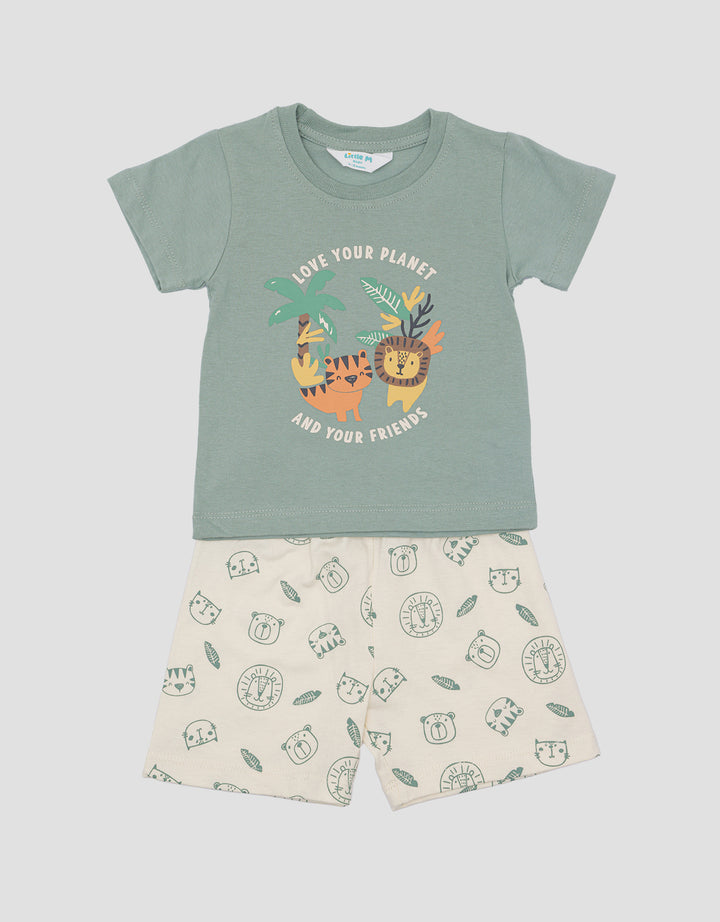 Little M Jersey Love Your Planet Boys Clothes Set
