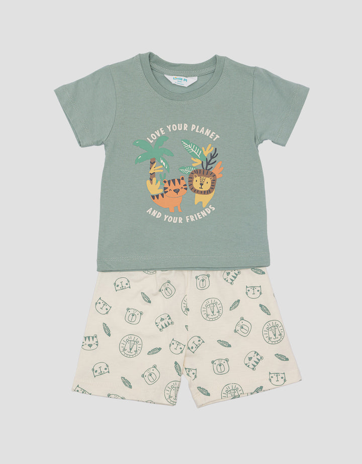 Little M Jersey Love Your Planet Boys Clothes Set