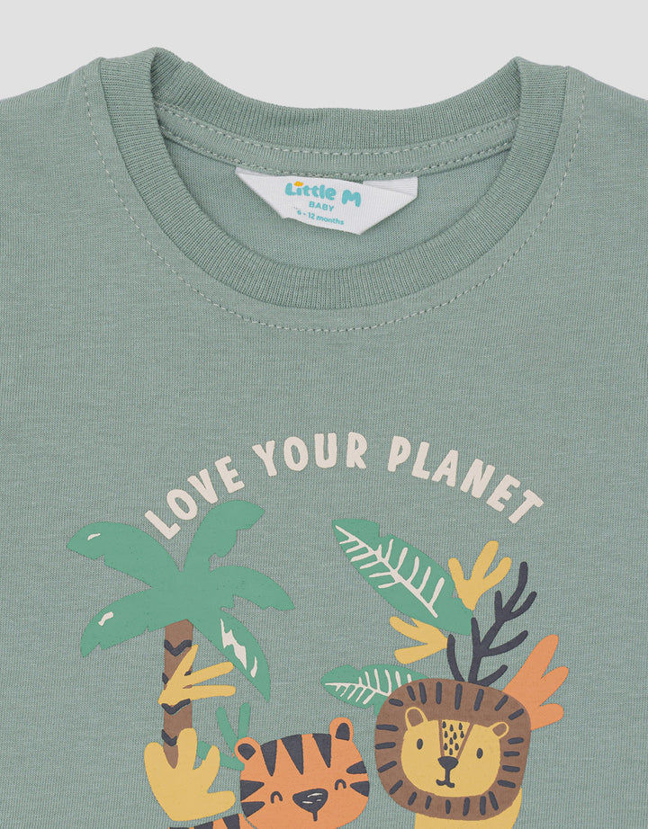 Little M Jersey Love Your Planet Boys Clothes Set