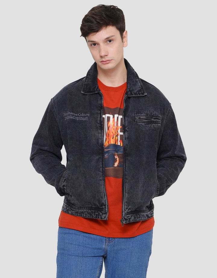 Nevada Embro Denim Jaket Pria