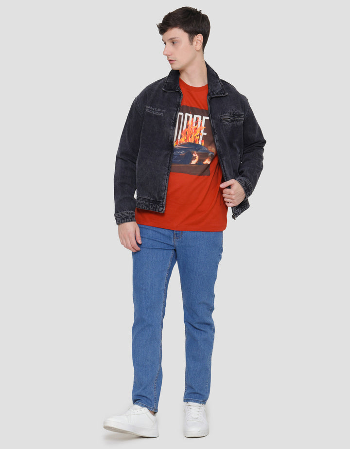 Nevada Embro Denim Jaket Pria