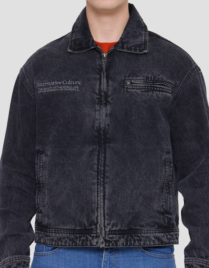 Nevada Embro Denim Jaket Pria