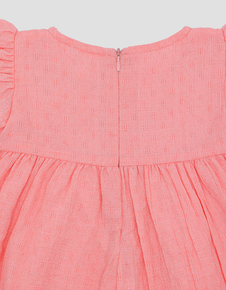 Pipiniko Flowery Embro Midi Dress Anak Perempuan