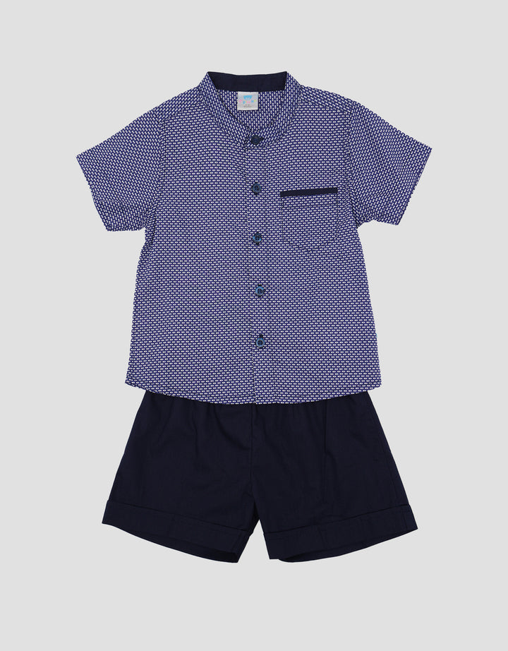 Pipiniko Kemeja Celana Pendek Bata Baju Set Anak Laki-Laki