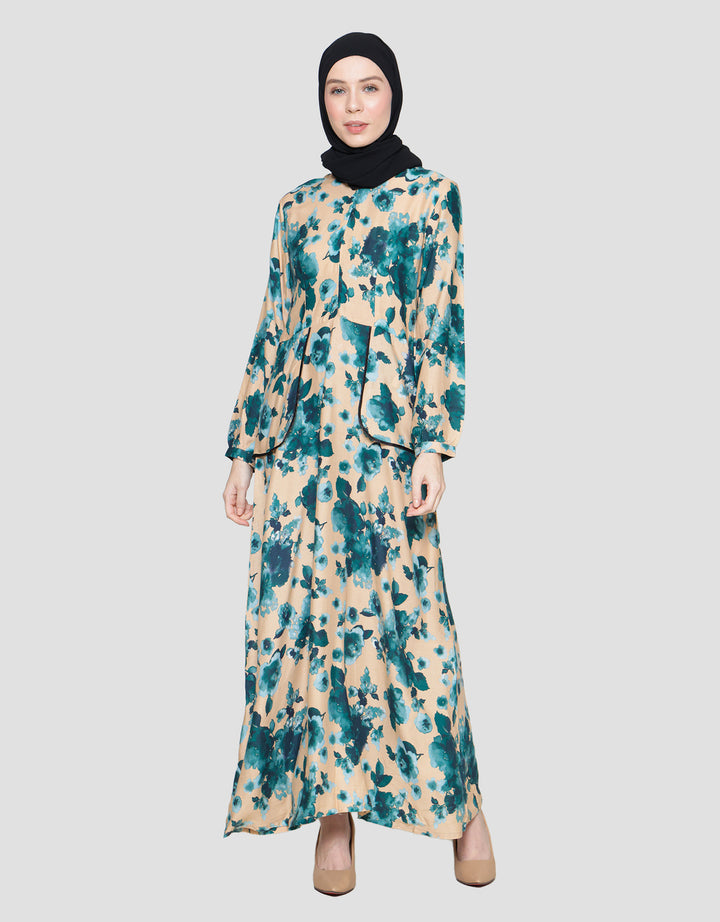 Arjuna Weda Kembang Kecil 3 Gamis Dress Wanita