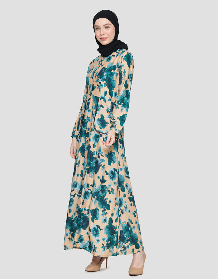 Arjuna Weda Kembang Kecil 3 Gamis Dress Wanita