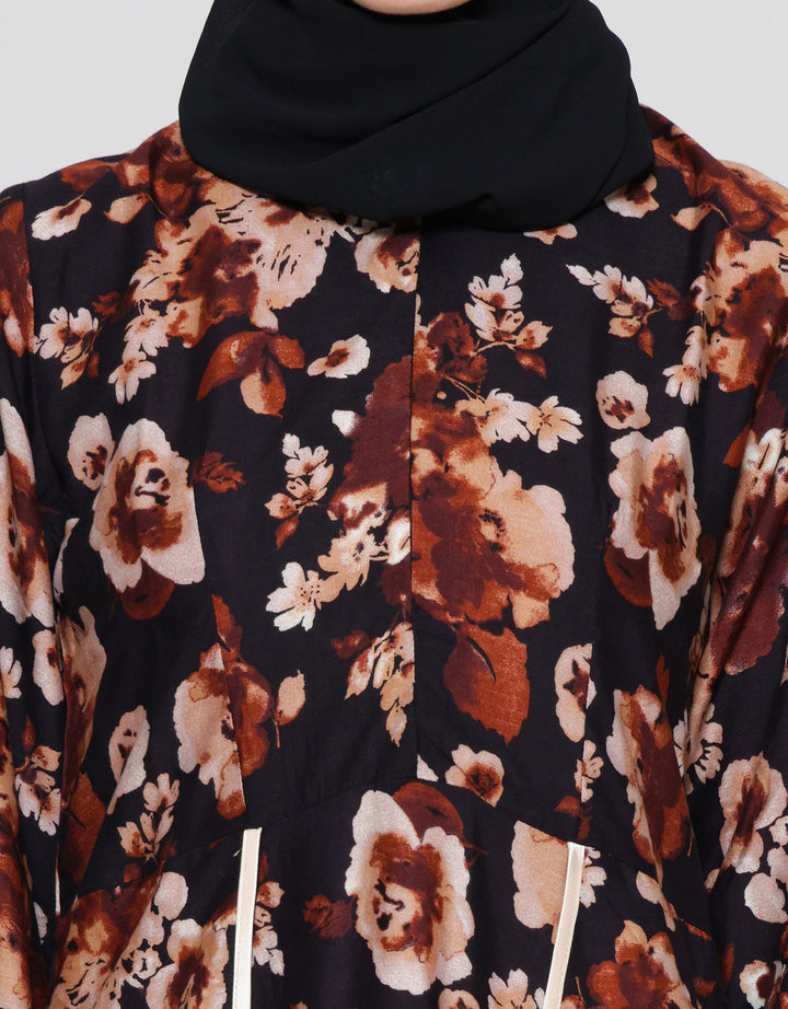 Arjuna Weda Kembang Kecil 3 Gamis Dress Wanita