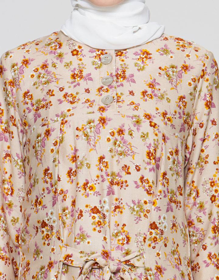 Arjuna Weda Motif Kembang Kecil 4 Gamis Wanita