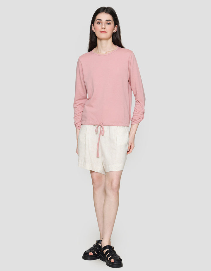 Connexion Drawstring  Kaos Lengan Panjang Wanita