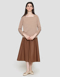 Connexion Stripe Square Neck Rib Women's Long Sleeve T-Shirt