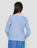 Connexion Stripe Square Neck Rib Women's Long Sleeve T-Shirt